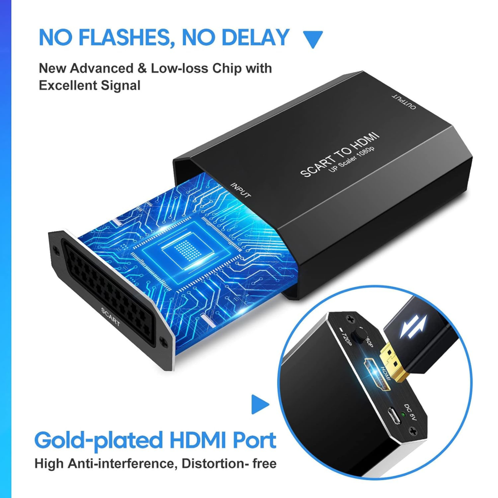 محول فيديو Techole HS310-BK SCART to HDMI