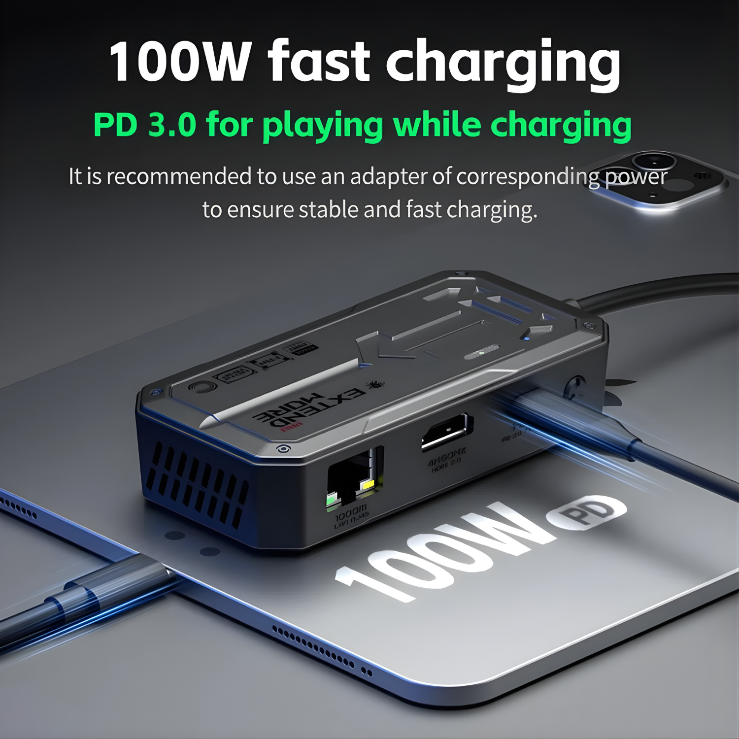 وصلة الألعاب والبث الشاملة Type-C مع HDMI + LAN + تبريد احترافي PLEXTONE GS1 PRO 6in1 |