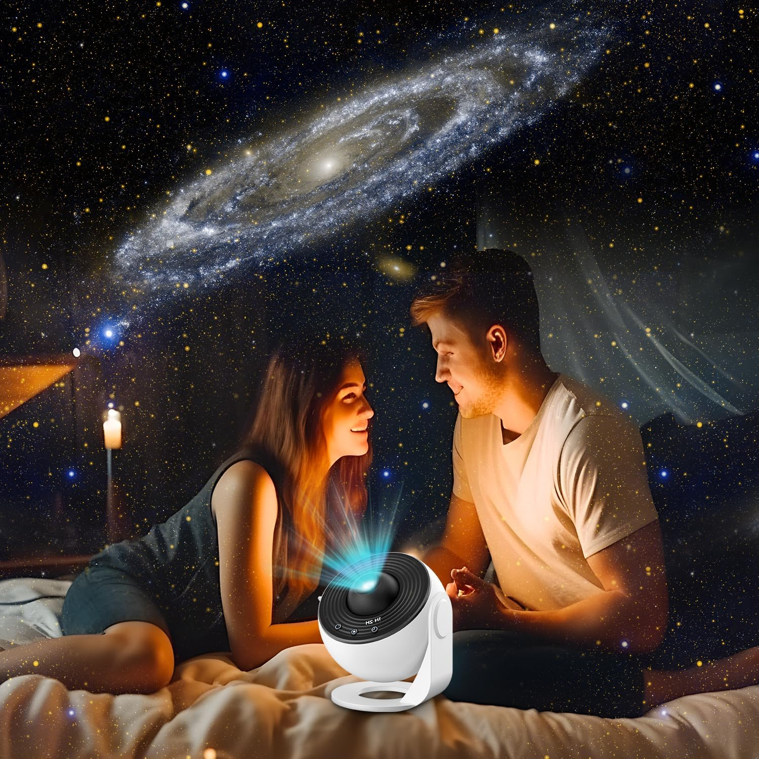 بروجكتر مجرّة Mexllex 12-في-1 مع 12 قرص عرض فلكي – إضاءة نجوم وكواكب بزاوية 360°