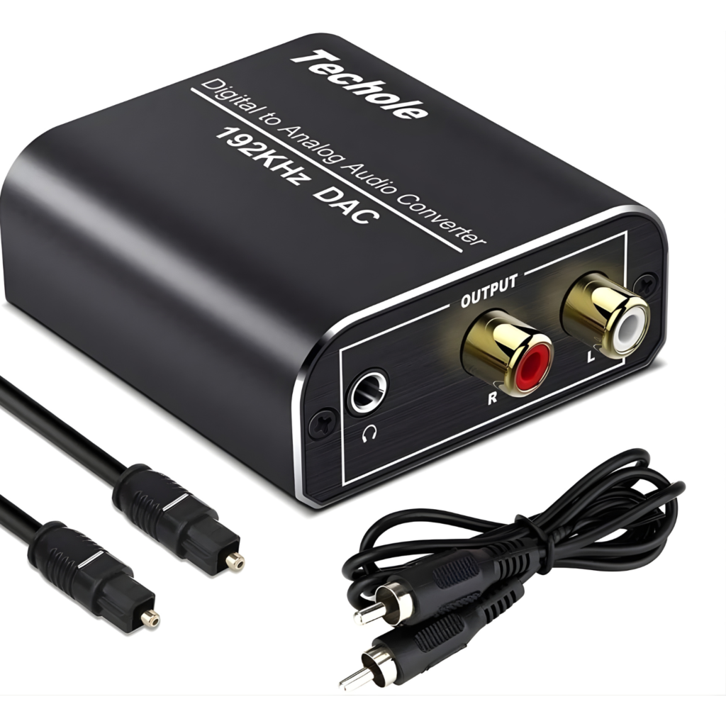 محول صوت رقمي إلى تناظري Techole – Optical / Coaxial إلى RCA و 3.5mm (192kHz)