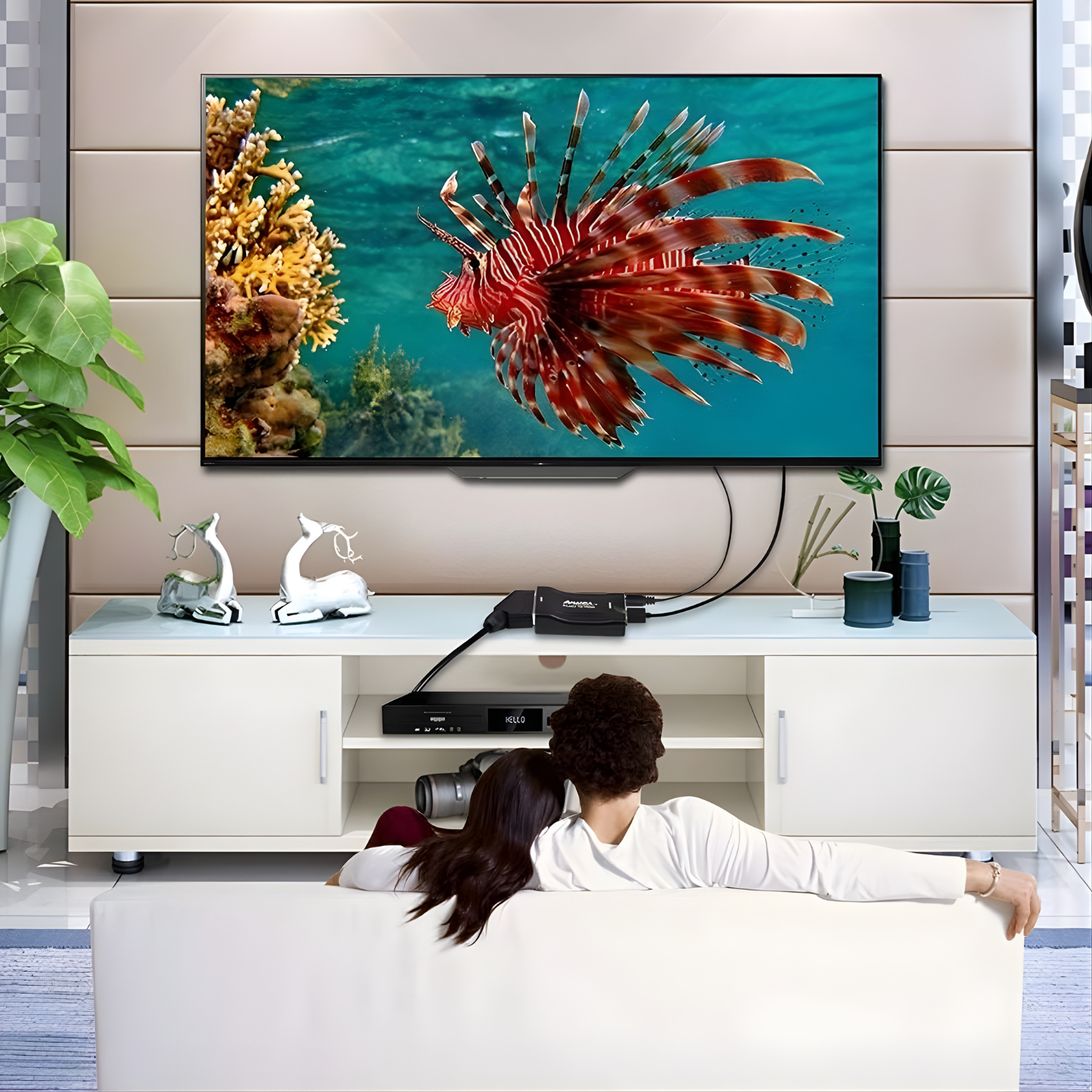 محول AMANKA من SCART إلى HDMI بدقة 1080P