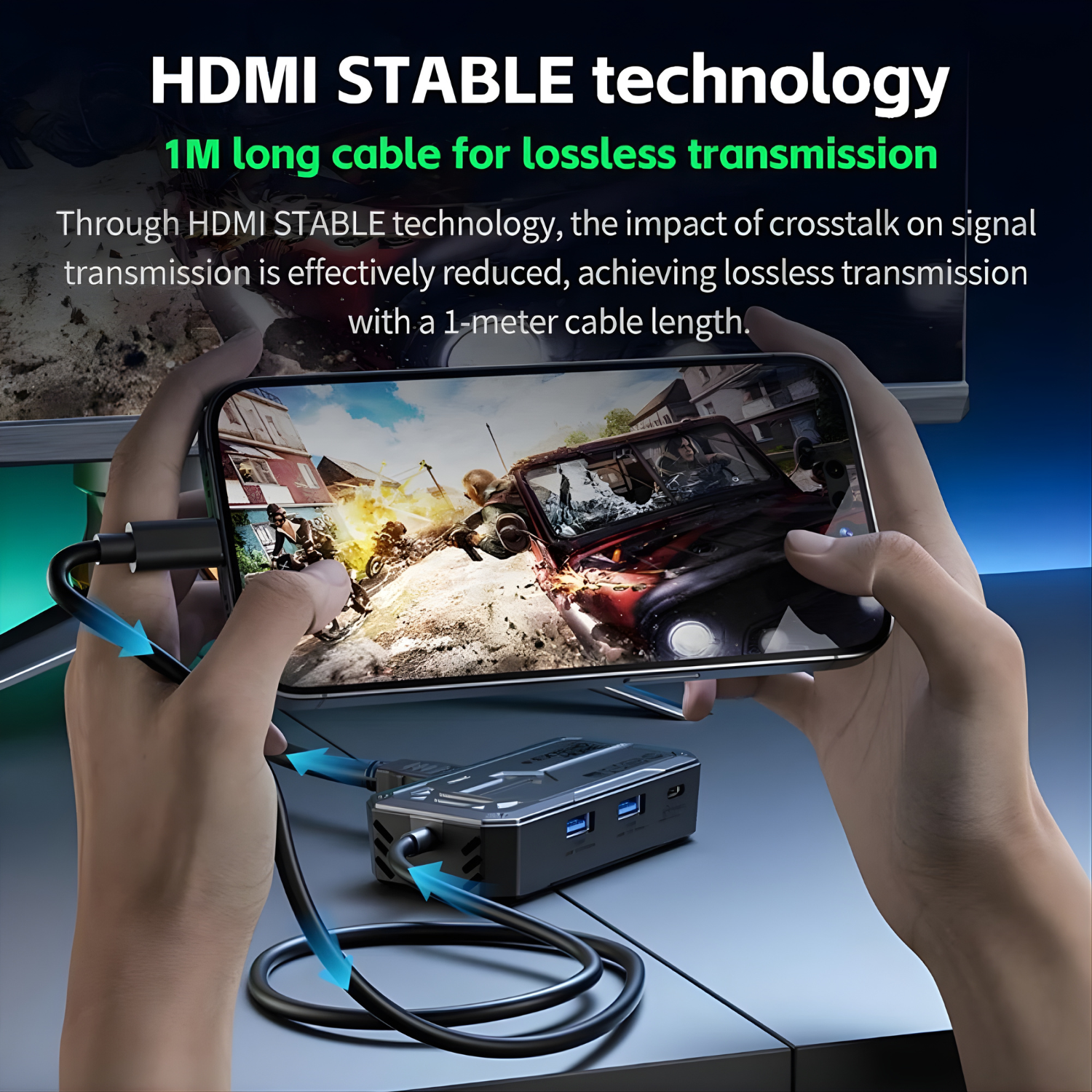 وصلة الألعاب والبث الشاملة Type-C مع HDMI + LAN + تبريد احترافي PLEXTONE GS1 PRO 6in1 |