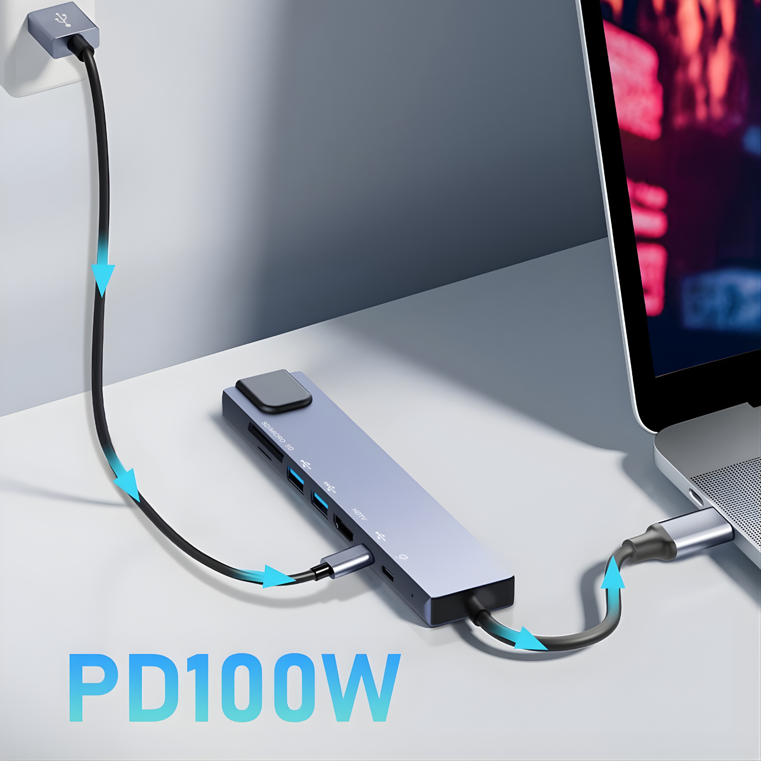 أدابتر USB-C 8 in 1 - الصورة 3