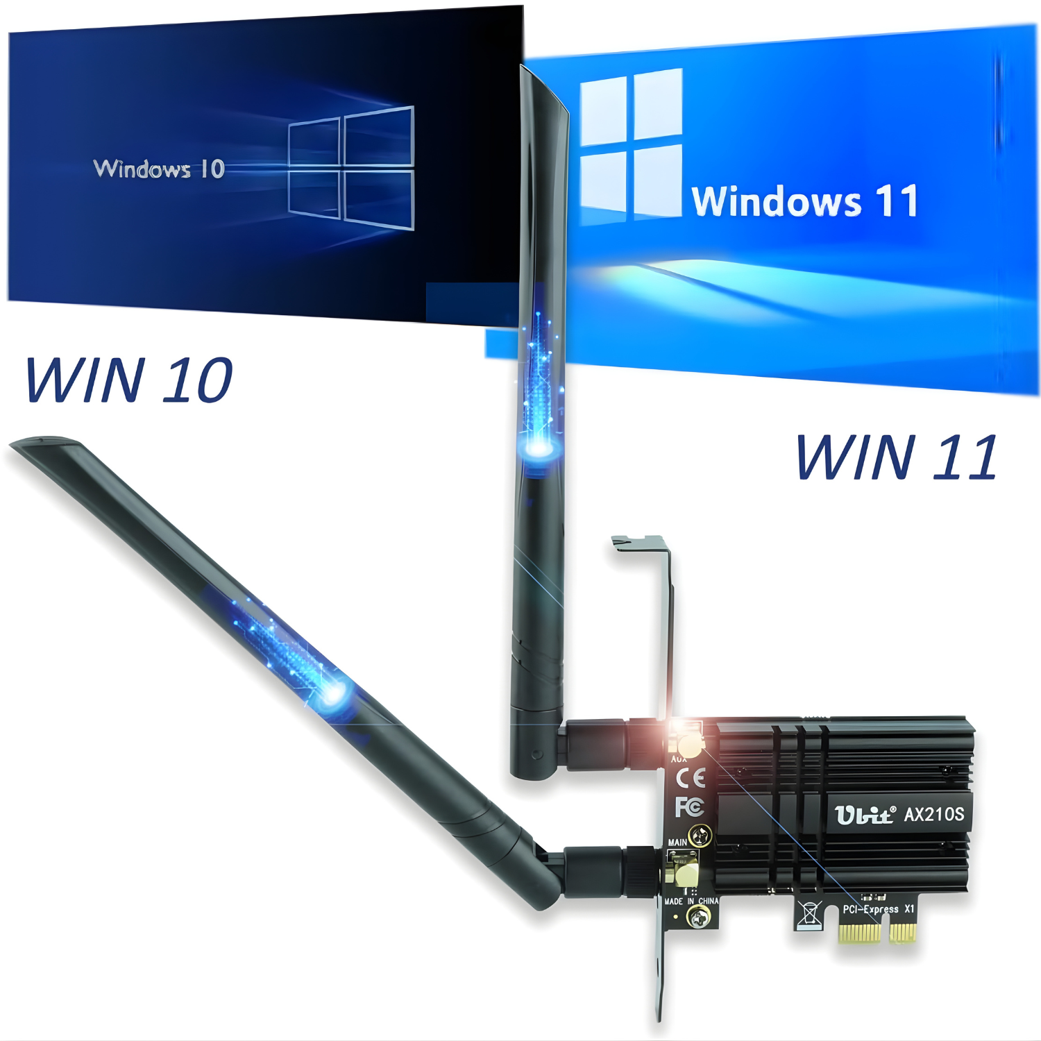 كرت شبكة Ubit AX210 WiFi 6E PCIe - الصورة 4