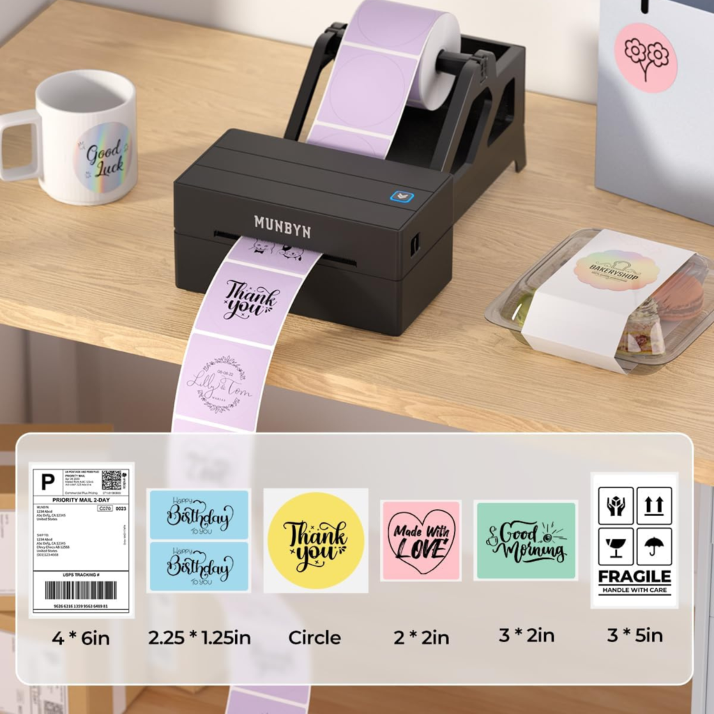طابعة ملصقات حرارية  MUNBYN Bluetooth 4×6