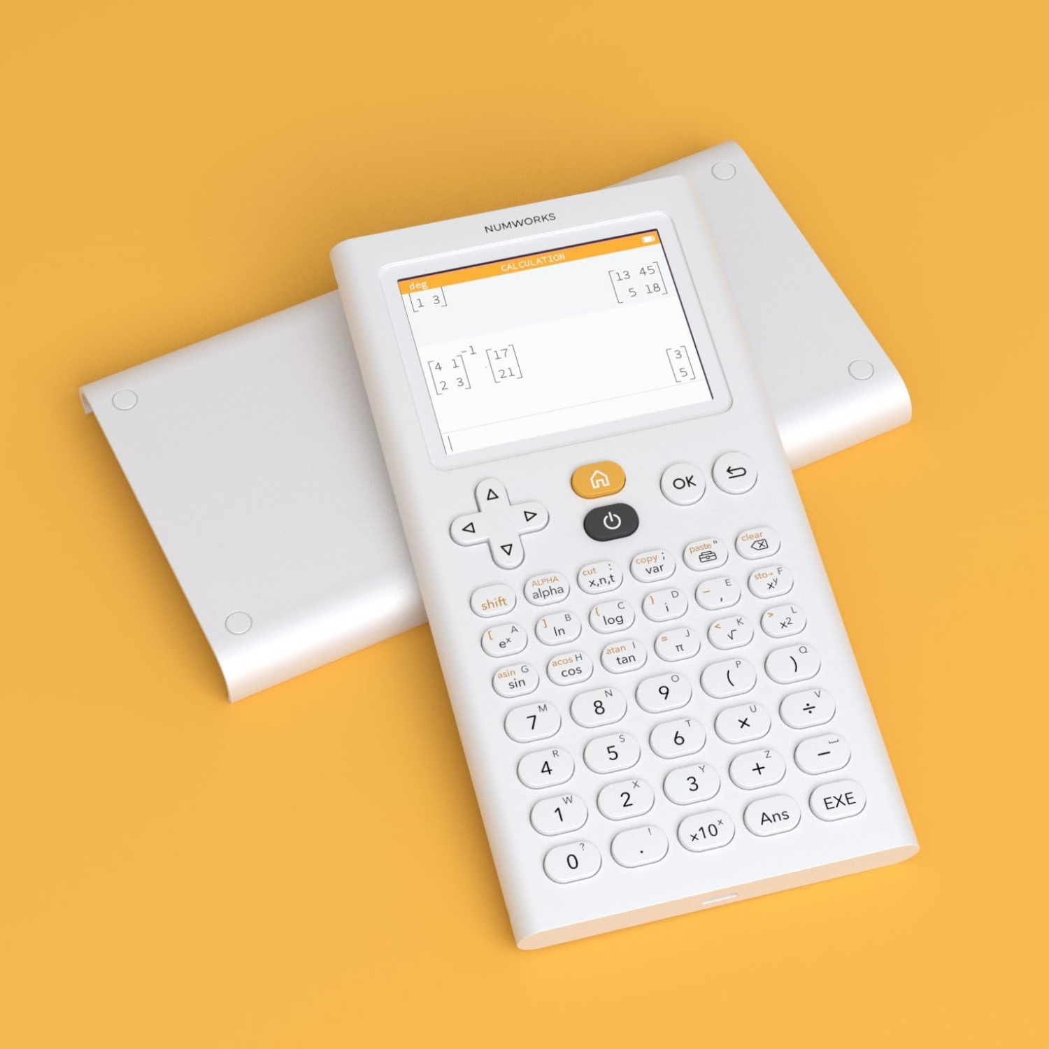 آلة حاسبة بيانية NumWorks بشاشة 2.8 بوصة – شحن USB Type-C – بايثون – موديل N0120 (لون أبيض)