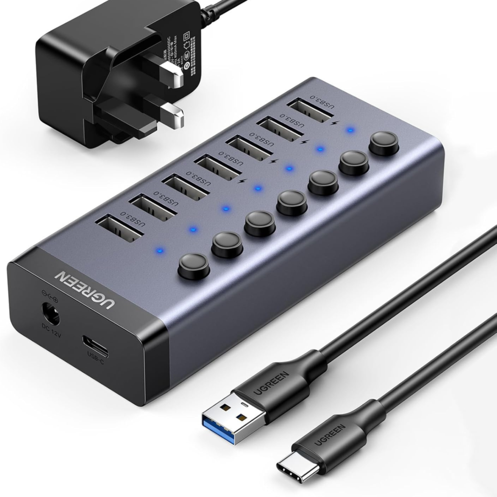 موزّع USB 3.0 مزوّد بالطاقة UGREEN – 7 منافذ