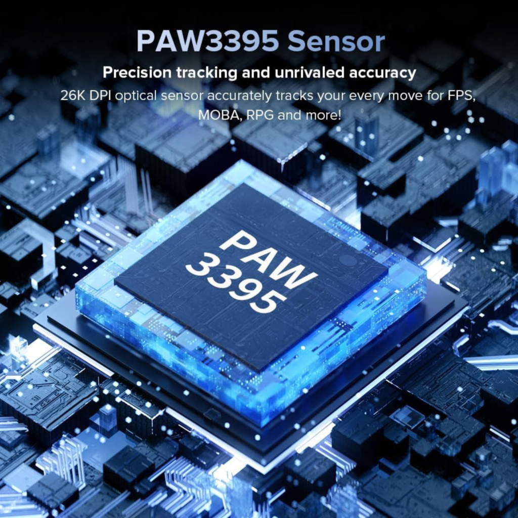  ماوس ألعاب لاسلكي احترافي – 63g | 26000 DPI | 8000Hz DELUX M900PRO