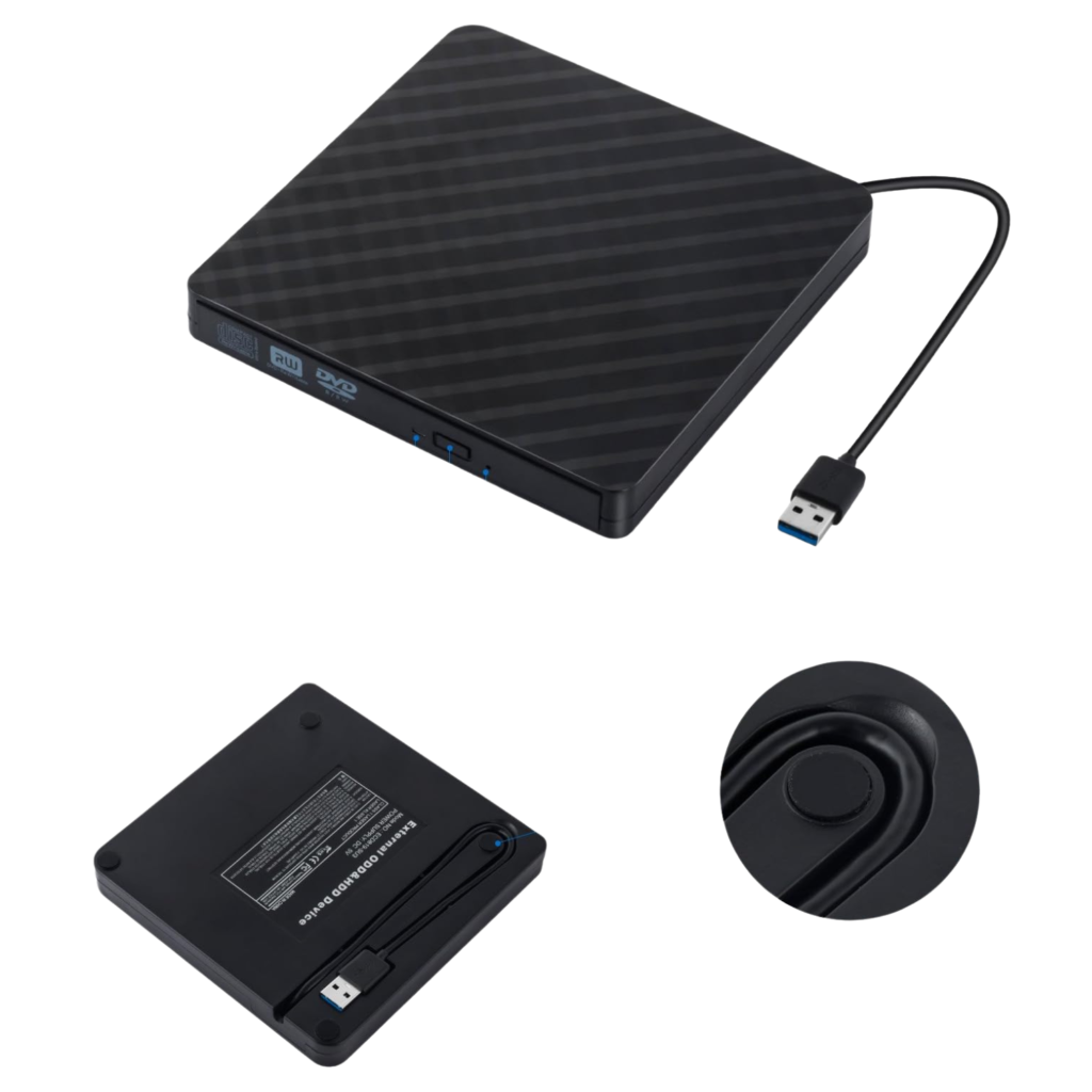 مشغل وناسخ أقراص Smartree DVD / CD خارجي – USB 3.0 نحيف ومحمول