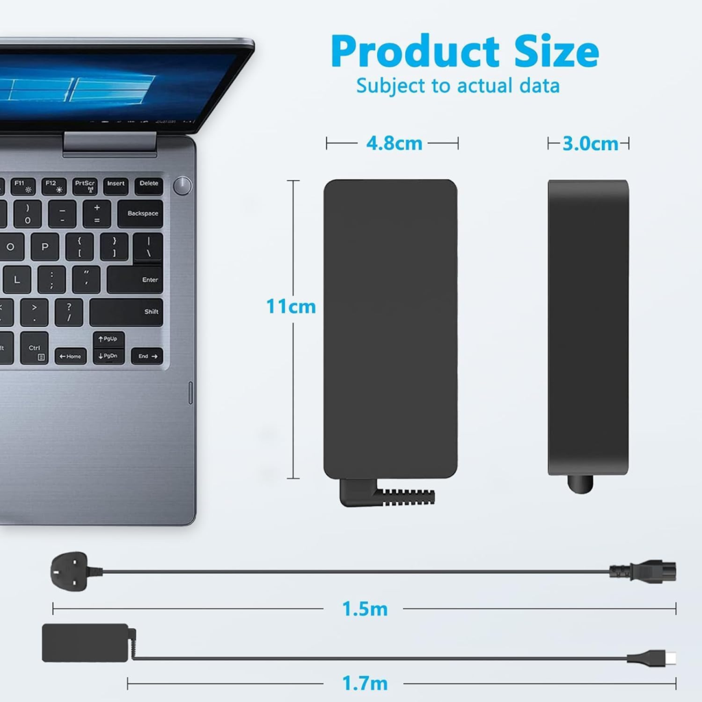 شاحن LTBSTOYE USB-C بقوة 65 واط – لأجهزة Lenovo وChromebook