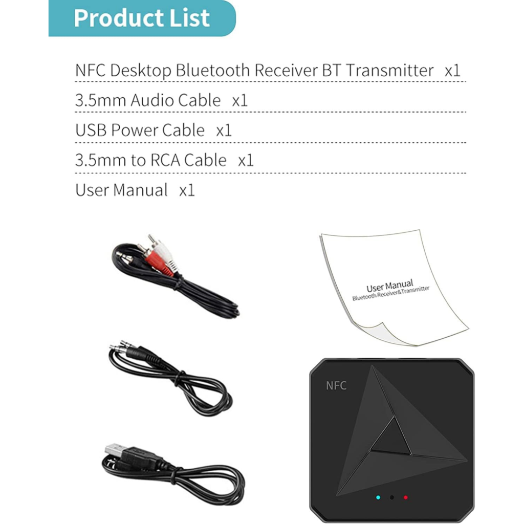 محول بلوتوث NFC V5.0 للصوت – مرسل ومستقبل لاسلكي