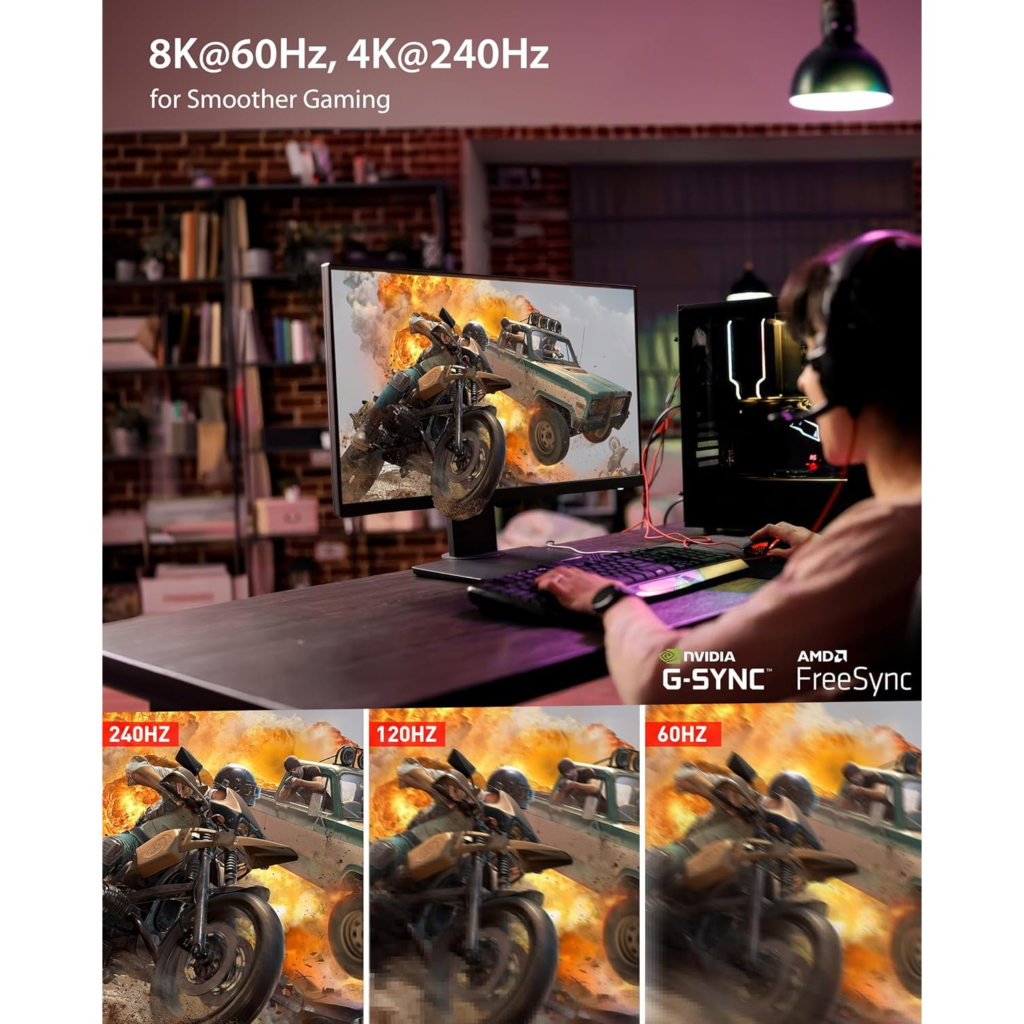 كيبل DisplayPort 1.4 من Stouchi بطول 2 متر – يدعم 240H