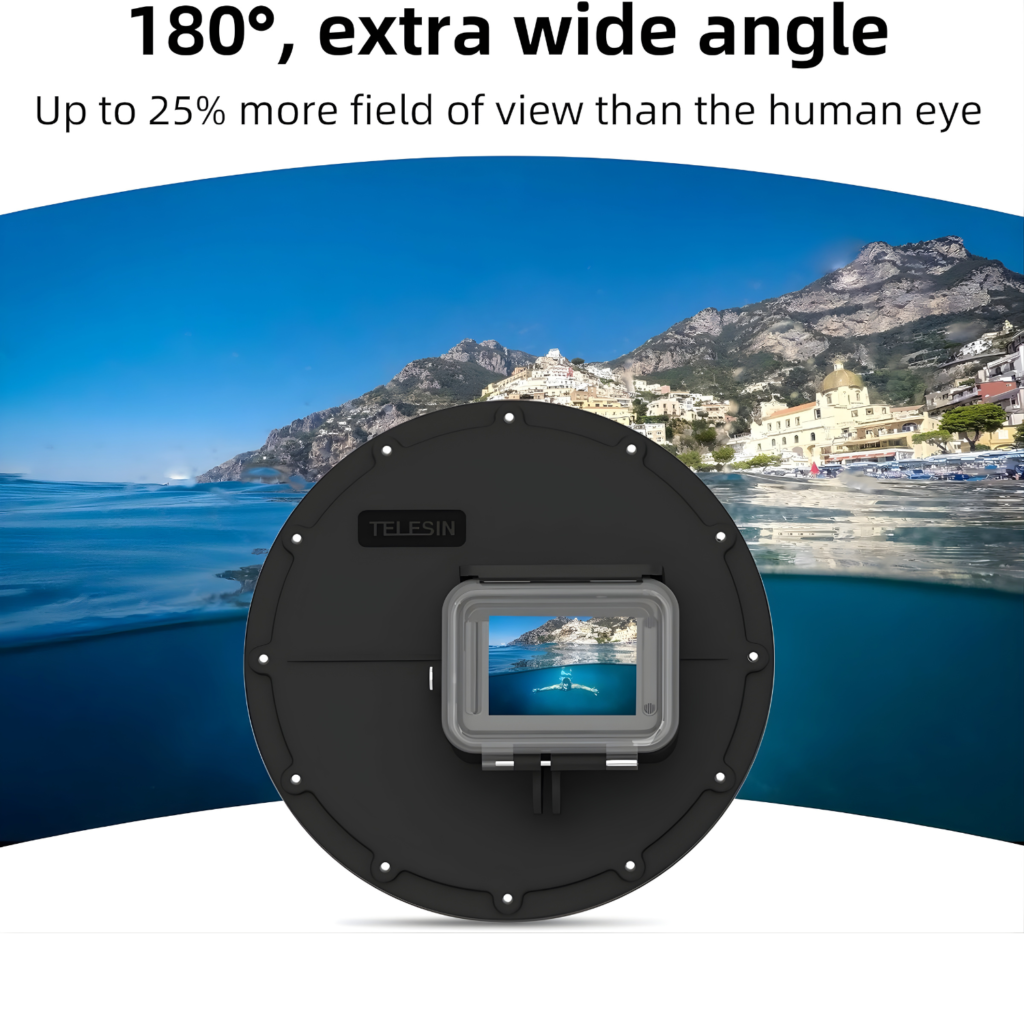 عدسة Dome Port 6 إنش من TELESIN لكاميرات GoPro Hero 12 / 11 / 10 / 9