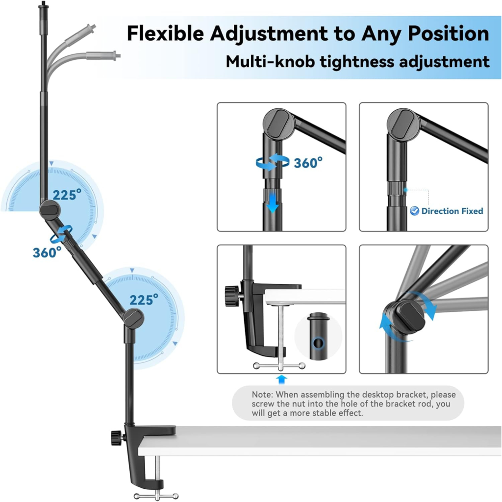 حامل مايك KDD 37 إنش – ذراع مرن قابل للتعديل للبث والتسجيل