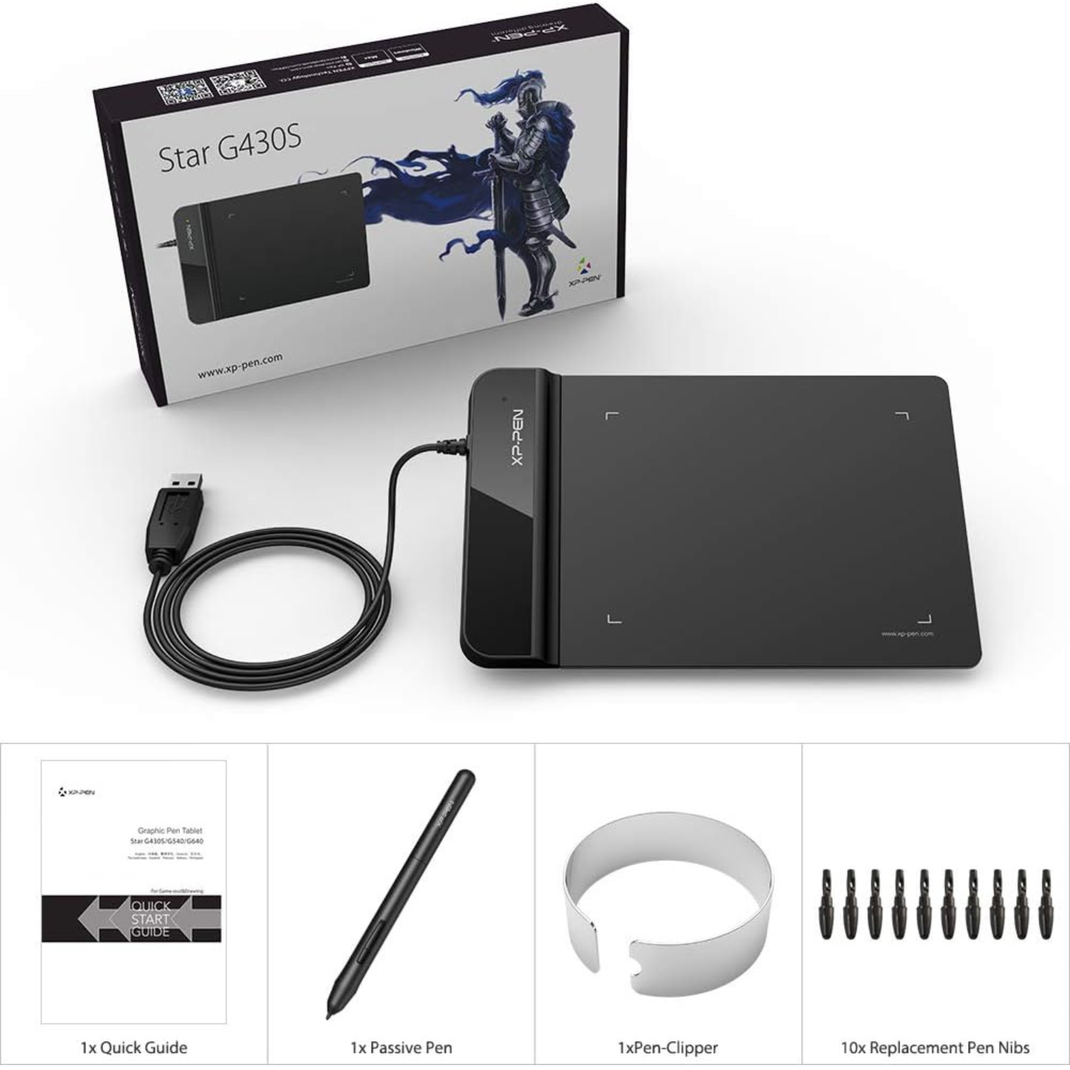 لوح رسم رقمي فائق النحافة – 4×3 إنش | 8192 مستوى ضغط XP-Pen G430S OSU Tablet