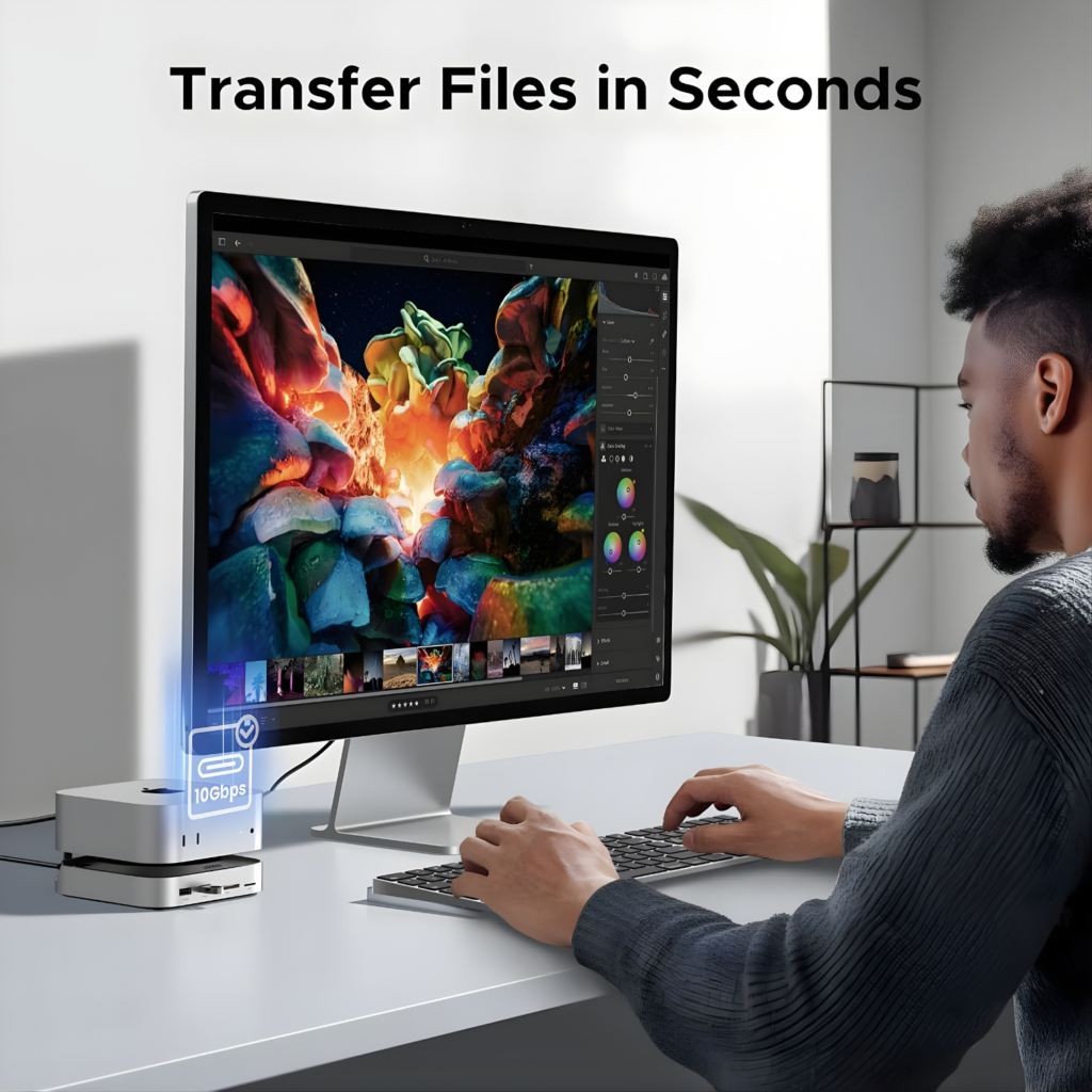 قاعدة UGREEN Mac mini M4 Dock  11 منفذ مع حجرة SSD حتى 8TB