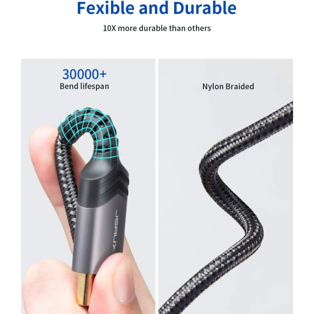 كيبل  DisplayPort إلى DisplayPort JSAUX – بطول 1 متر (4K@60Hz / 2K@165Hz)