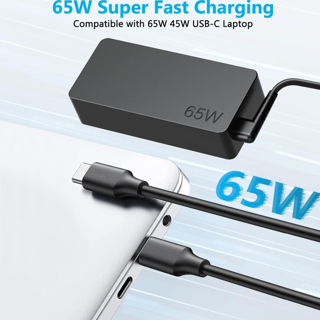 شاحن LTBSTOYE USB-C بقوة 65 واط – لأجهزة Lenovo وChromebook