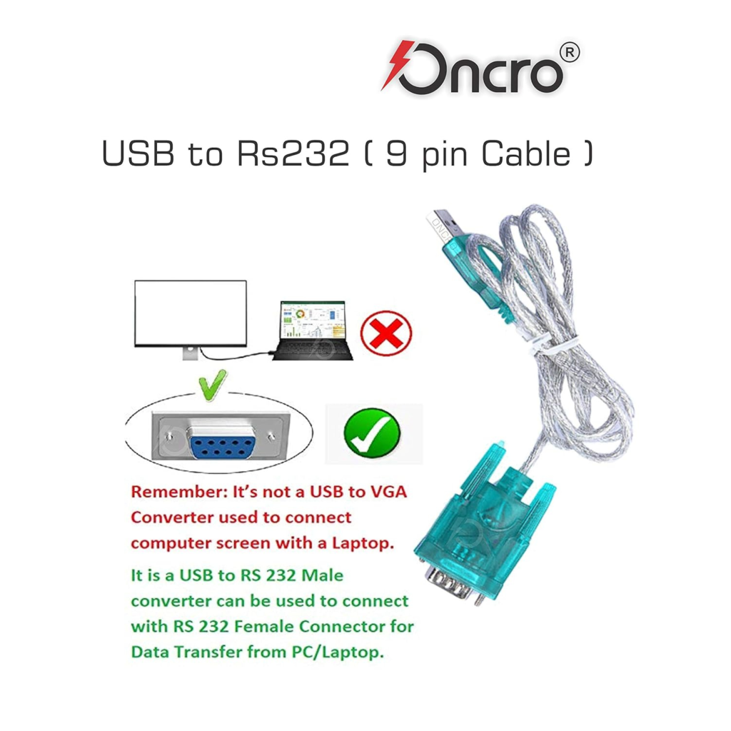 كابل USB إلى RS232 (DB9) من ONCRO – محول تسلسلي 9 بن (USB 2.0)