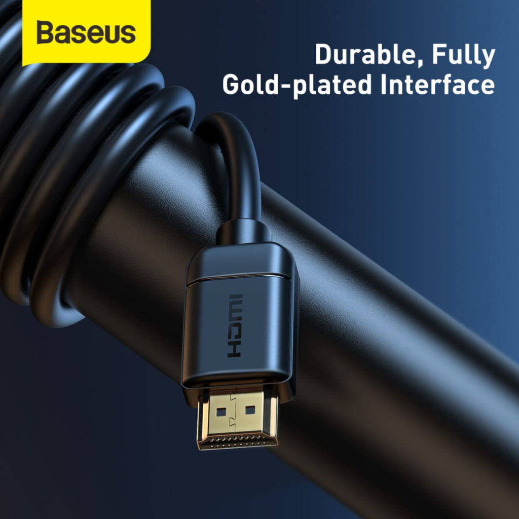 كابل Baseus HDMI إلى HDMI بطول 3 متر – 4K عالي الدقة (أسود)