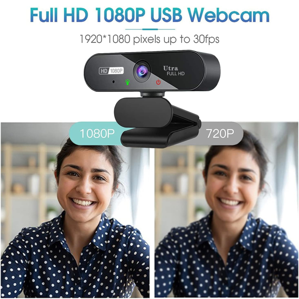 كاميرا ويب ARVIEMI Pro HD 1080P مع ميكروفون ستيريو – زاوية واسعة 110°