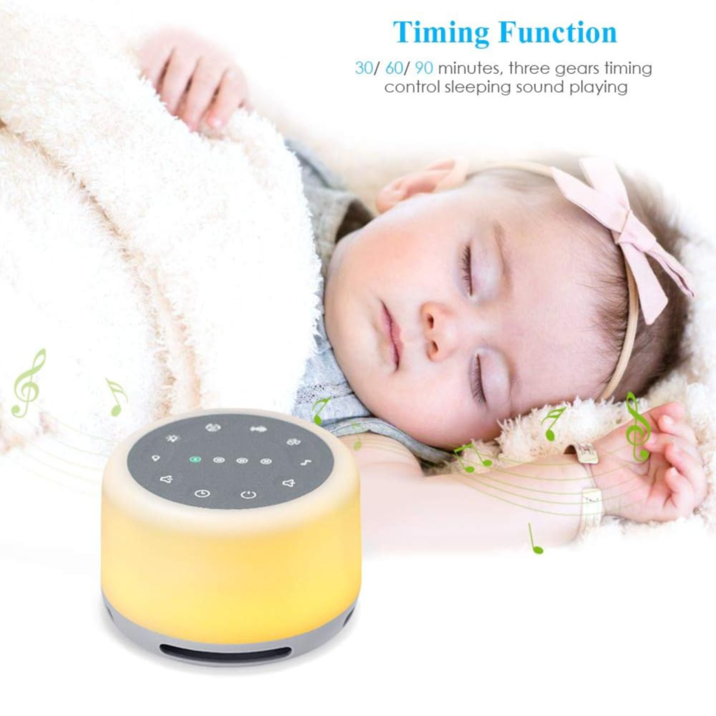 جهاز SIUKE للضوضاء البيضاء مع إضاءة مزاجية – قابل للشحن | مثالي للنوم والاسترخاء