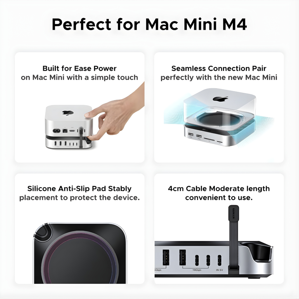 قاعدة UGREEN Mac mini M4 Dock  11 منفذ مع حجرة SSD حتى 8TB