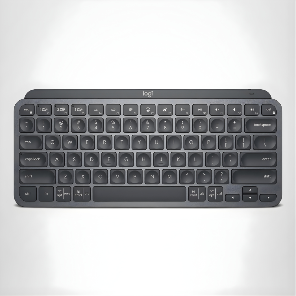 كيبورد Logitech MX Keys Mini لاسلكي مضيء – تصميم مدمج احترافي (Graphite)