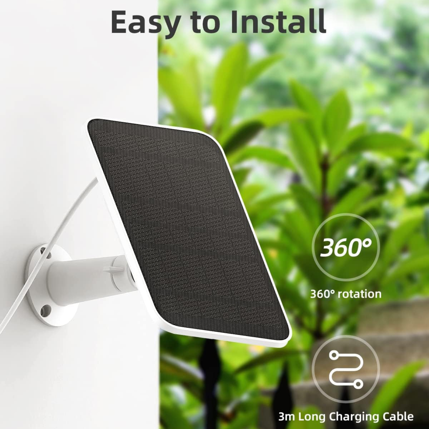 لوح طاقة شمسية لكاميرات المراقبة اللاسلكية Noorio 3W Solar Panel