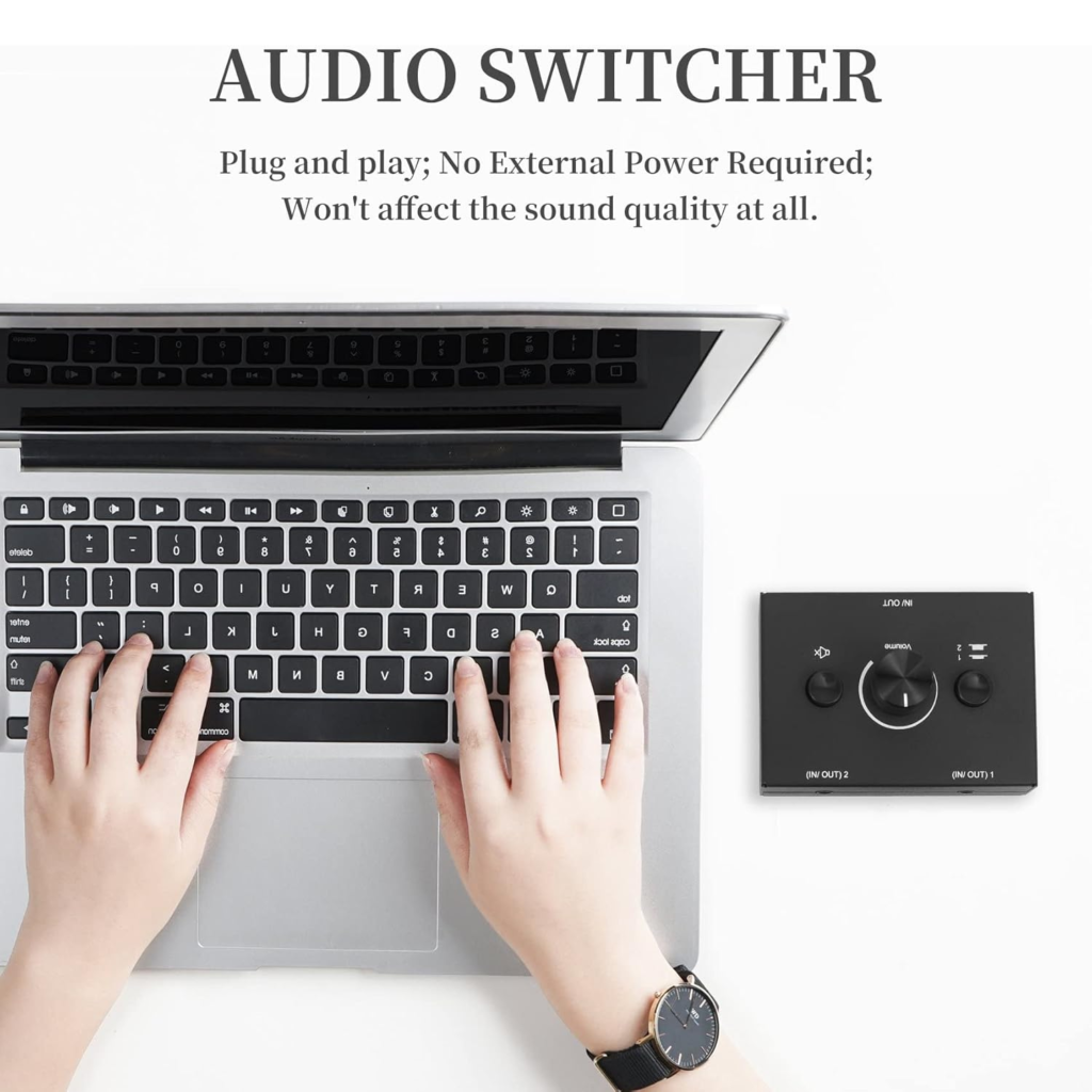 محول صوت 3.5mm Audio Switcher – إدخالين ومخرج واحد / إدخال واحد ومخرجين
