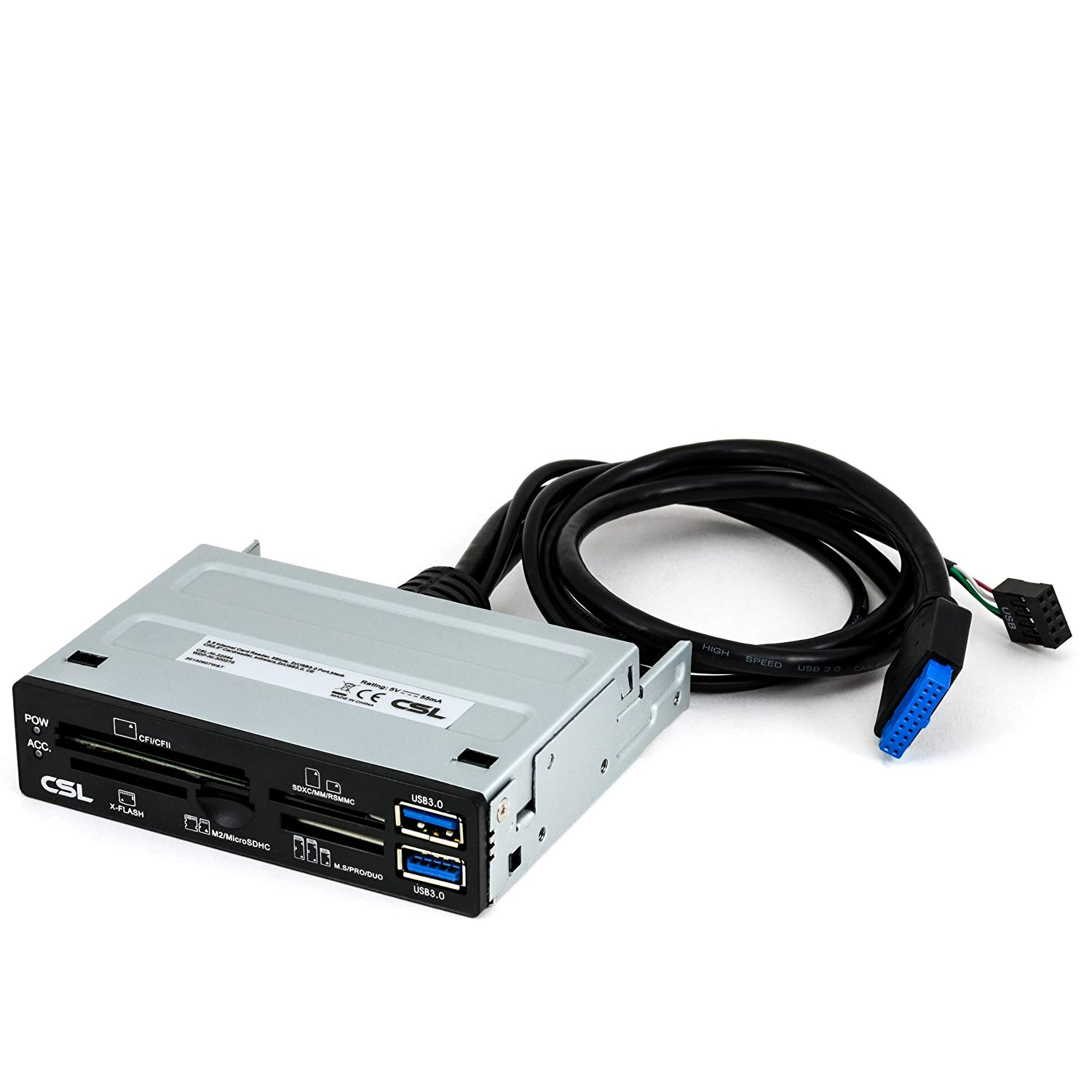 لوحة أمامية متعددة الوظائف CSL 3.5″ All-in-One USB 3.0 Card Reader