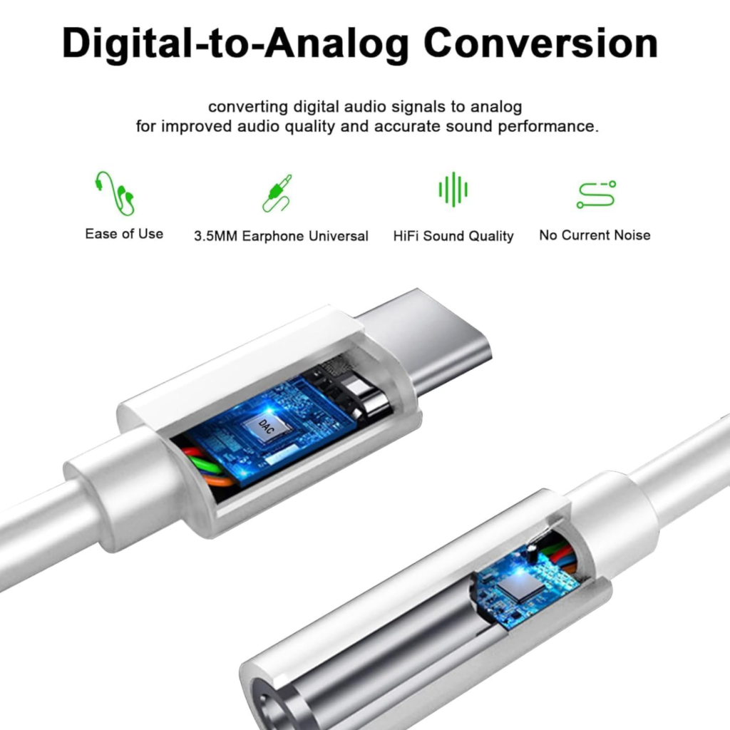 محول صوت  DAC USB-C to 3.5mm Headphone Adapter