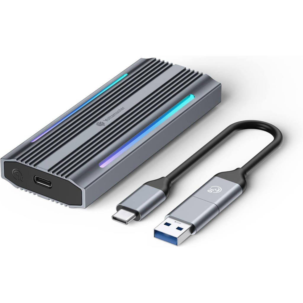 محول Yottamaster SSD خارجي M.2 NVMe مع إضاءة  RGB USB 3.2 Gen2 | سرعة 10Gbps | يدعم حتى 4TB