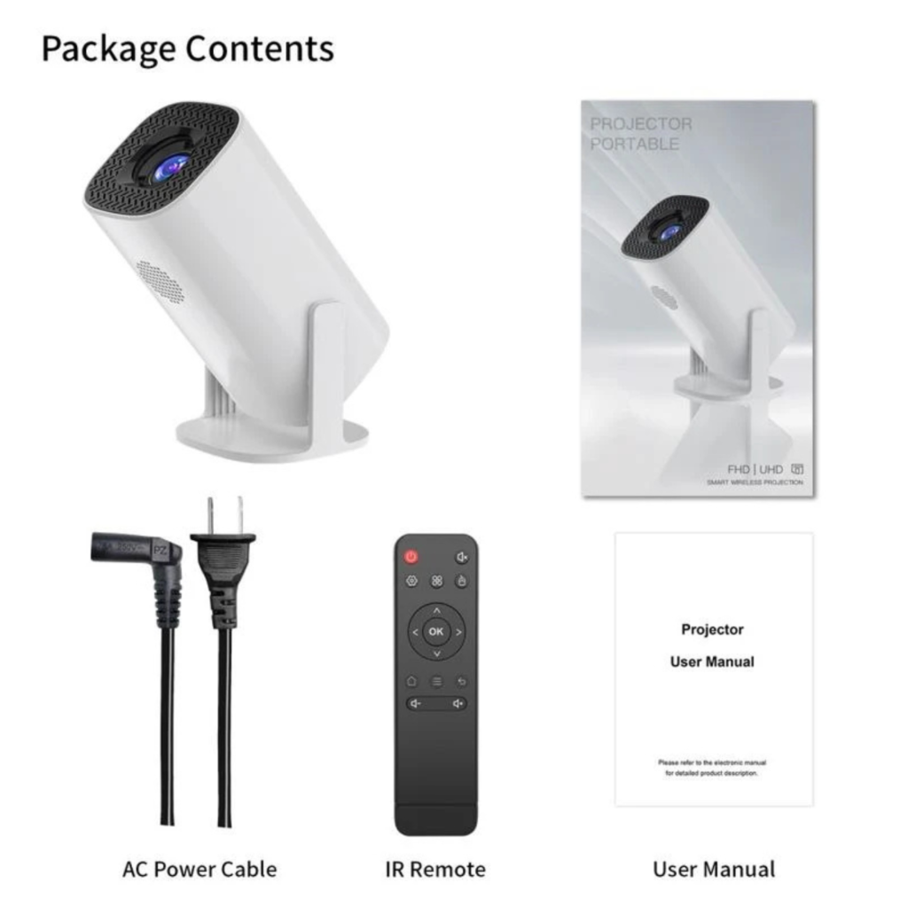 بروجيكتر Mini Home Projector P30Pro بنظام  Android 14 عرض حتى 100 بوصة | WiFi 6 مزدوج | Bluetooth 5.4 | تصميم مدمج