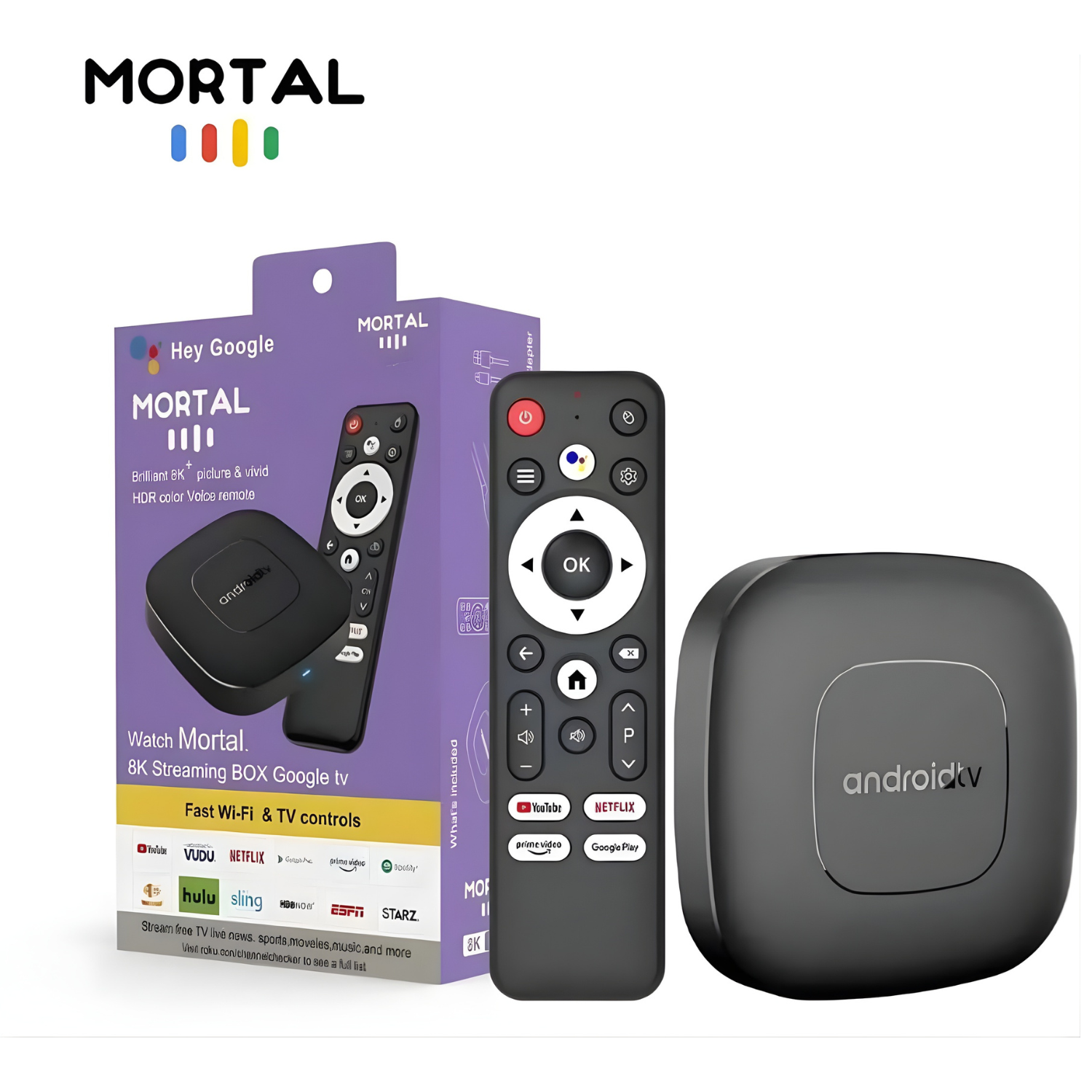تيفي بوكس Mortal TV Box تجربة ترفيه ذكية بدقة Android 14 | WiFi مزدوج | Bluetooth 5.0 | ريموت صوتي