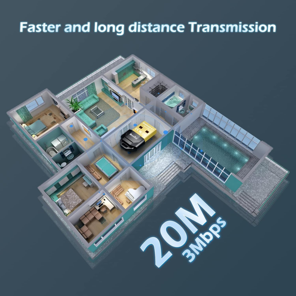 محول بلوتوث Maxuni  USB Bluetooth 5.1 Dongle Adapter